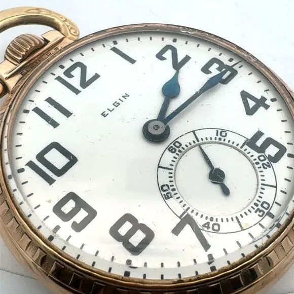 1924 Elgin BW Raymond Grade 478 Model 15 12K Gold Filled Open Face Pocket Watch